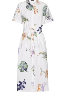 Sale 3181-69 / Comfortabele Rechtvallende Midi Jurk In Katoen Vrouwen Jurken