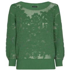 1267-62 / Elegante Half Doorschijnende Pull Vrouwen Pulls
