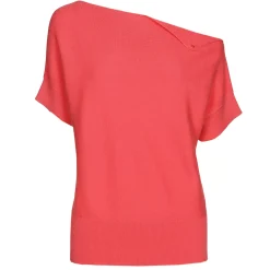 1246-72 / Fijn Gebreide Top Met Schoudereffect Vrouwen Pulls