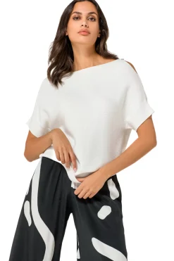 1246-91 / Fijn Gebreide Top Met Schoudereffect Vrouwen Pulls