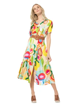 Outlet 3166-79 / Frivole Midi Jurk Vrouwen Jurken