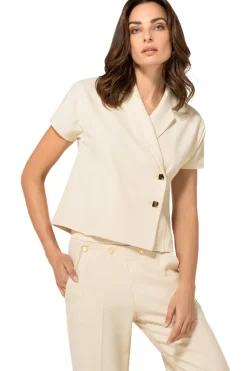 1683-34 / Geklede Comfortabele Citylook Top Vrouwen Tops