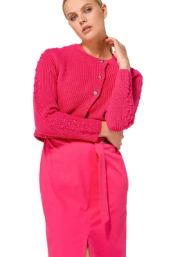1281-74 / Grof Gebreide Bolero In Katoen Vrouwen Pulls