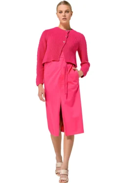 1281-74 / Grof Gebreide Bolero In Katoen Vrouwen Pulls