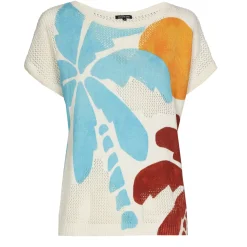 3202-89 / Half Doorzichtige Gebreide Zomerse Pull Vrouwen Pulls