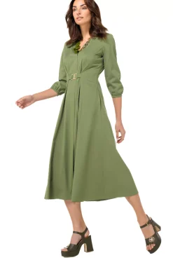 Outlet 1167-60 / Licht Aansluitende Midi Jurk Met Stretch Vrouwen Jurken