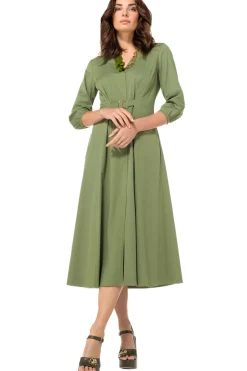 Outlet 1167-60 / Licht Aansluitende Midi Jurk Met Stretch Vrouwen Jurken