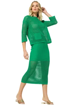 Online 3714-61 / Midi Rok In Breigoed Vrouwen Rokken