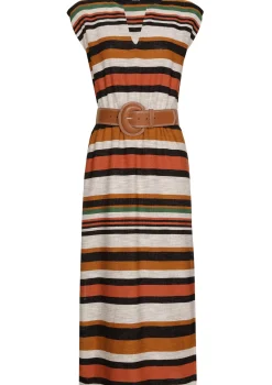 Online 1155-39 / Rechtvallende Comfortabele Midi Jurk Vrouwen Jurken
