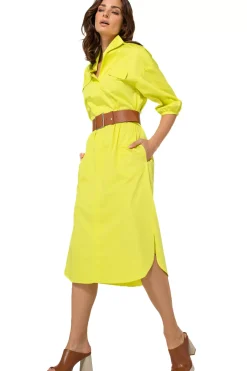 Hot 1177-80 / Rechtvallende Jurk In Stretch Vrouwen Jurken
