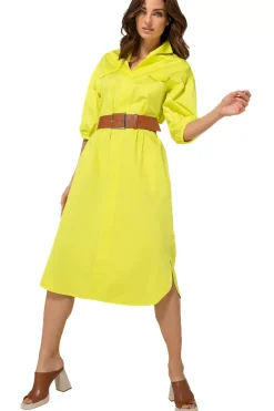 Hot 1177-80 / Rechtvallende Jurk In Stretch Vrouwen Jurken
