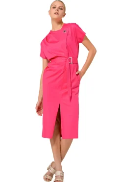 Sale 1169-74 / Rechtvallende Jurk In Stretch Vrouwen Jurken