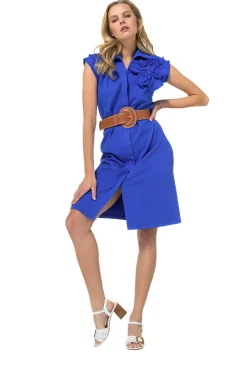 Clearance 1113-27 / Rechtvallende Jurk Met Stretch Vrouwen Jurken