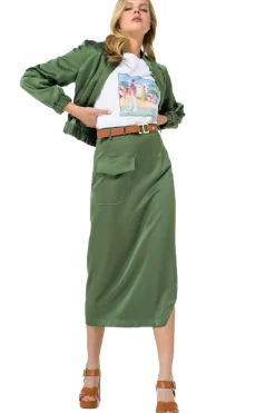 New 1767-61 / Rechtvallende Shiny Midi Rok Vrouwen Rokken