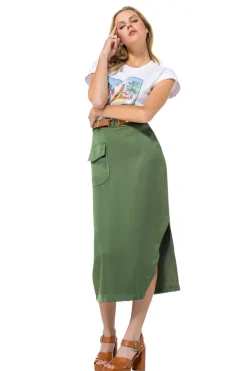 New 1767-61 / Rechtvallende Shiny Midi Rok Vrouwen Rokken