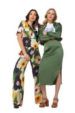 New 1767-61 / Rechtvallende Shiny Midi Rok Vrouwen Rokken