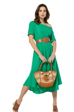 Online 3154-61 / Soepelvallende Comfortabele Jurk Vrouwen Jurken