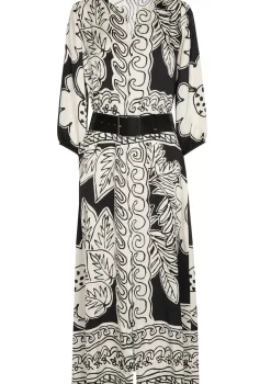 Clearance 1159-19 / Soepelvallende Midi Jurk Vrouwen Jurken