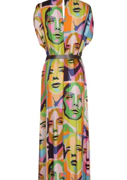 New 1142-79 / Soepelvallende Pop-Art Midi Jurk Vrouwen Jurken
