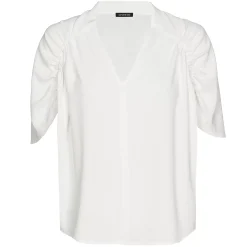 1691-91 / Soepelvallende Rechte Bloes Met Mouweffect Vrouwen Tops