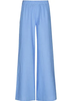 3571-24 / Wijde Broek In Linnen, Normal Waist Vrouwen Broeken